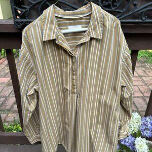 ANTHROPOLOGIE strip oversized long top